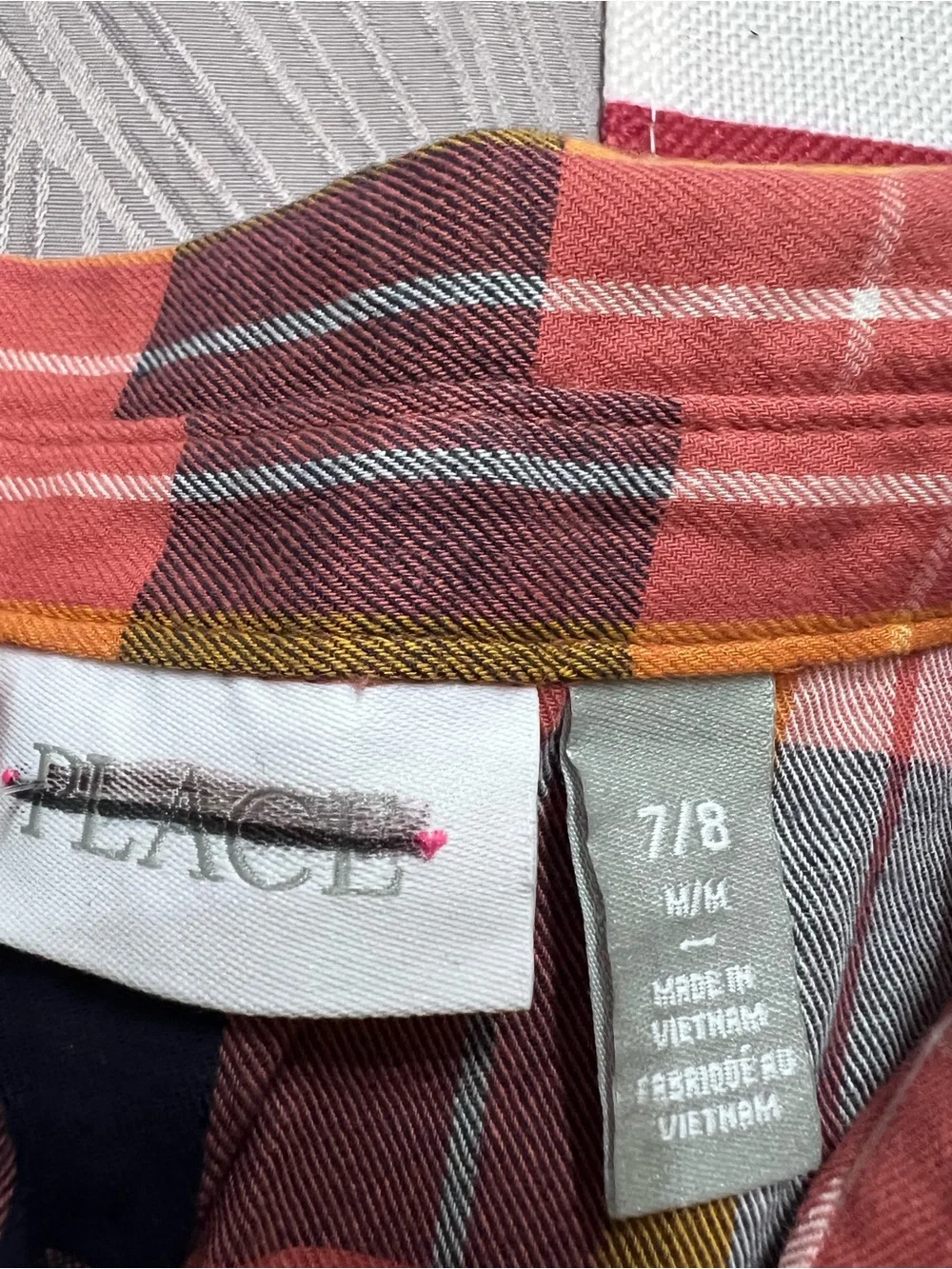 NWT The Children’s Place 7/8 Plaid Tie Front Shirt High Low Hem 100% Cotton